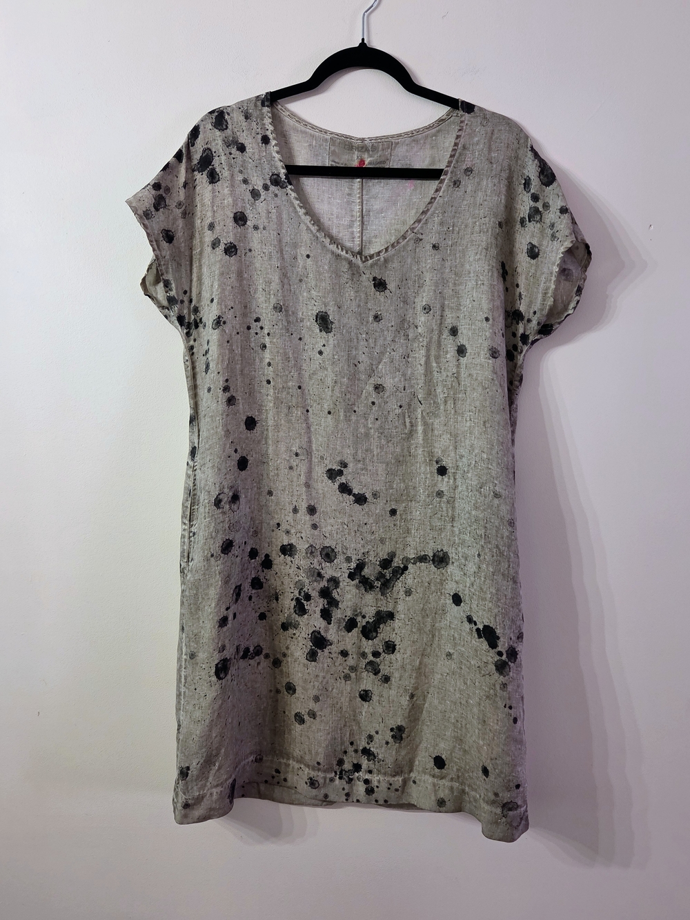 Grizas 100% Linen Splash Print Tunic Dress